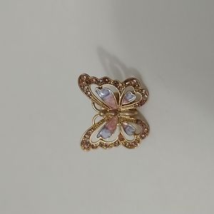 Pink and Purple Enamel Butterfly Pin